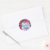 Mamma Mia Griekse discobal Blauwe Tegels Bedankt Ronde Sticker (Envelop)