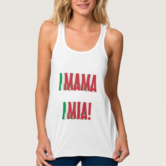 Mamma Mia Italiaanse vlag Kleuren Italië Tricolore Tanktop (Voorkant)