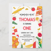 mamma mia! Italian Birthday Party Invitation Kaart (Voorkant)