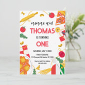 mamma mia! Italian Birthday Party Invitation Kaart (Staand voorkant)