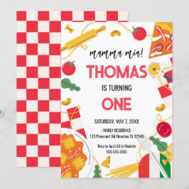 mamma mia! Italian Birthday Party Invitation Kaart