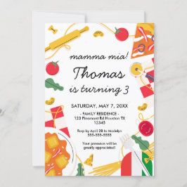 mamma mia! Italian Birthday Party Invitation Kaart