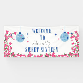 Mamma Mia Santorini Blauwe Tegel bougainvillea 16e Spandoek