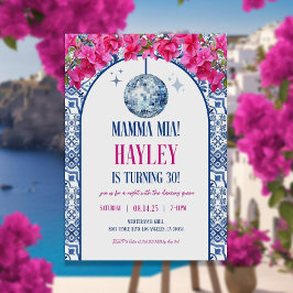 Mamma Mia Themed Birthday Invitation Template, 30t Kaart