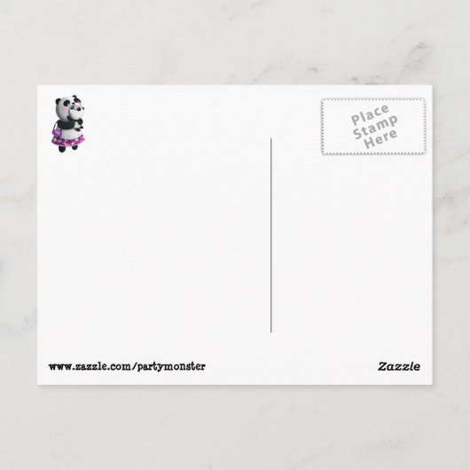 Mamma Panda met haar kind Briefkaart (Achterkant)