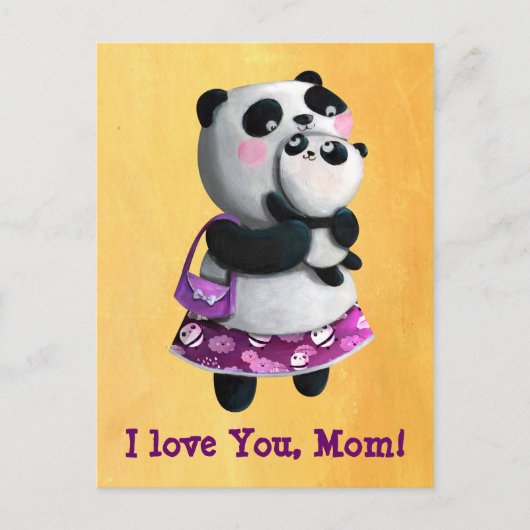 Mamma Panda met haar kind Briefkaart (Voorkant)