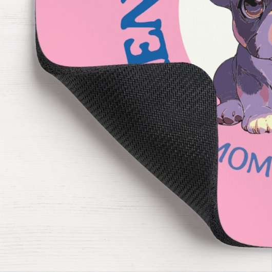 Mamma tijdperk frenchie plezier quote  roze tekst muismat (Hoek)