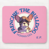 Mamma tijdperk frenchie plezier quote  roze tekst muismat (Voorkant)