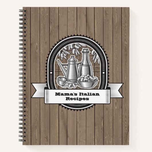Mamma's Italiaans Recipe Book met Olijven Notitieboek (Voorkant)