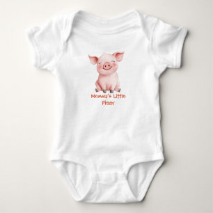 Mamma's Kleine Biggetje - Mooie Waterverf Varken Romper