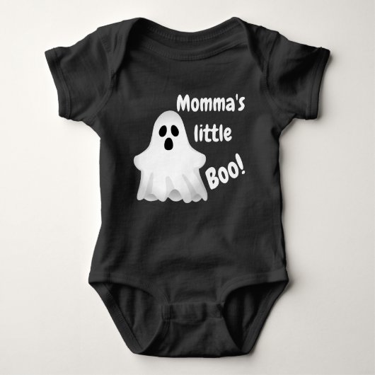 Mamma's Little Boo Ghost Baby Bodysuit (Voorkant)