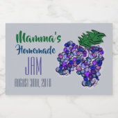 Mamma's zelfgemaakte jam druiven aanpassen voedselcontainer etiket (Enkel label)