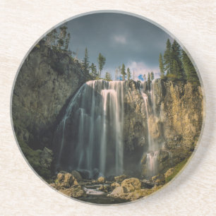 Mammatocumulus wolken bij zonsondergang zandsteen onderzetter