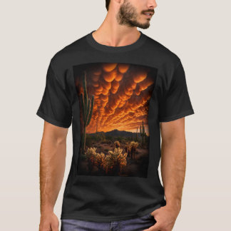 Mammatus wolken woestijn zonsondergang T-shirt