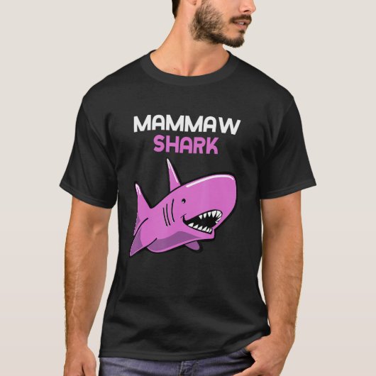MamMaw Shark  Family Mam Maw T-shirt (Voorkant)