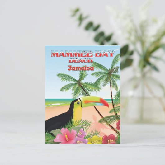 Mammee Bay Beach Jamaica-reisposter Briefkaart (Staand voorkant)