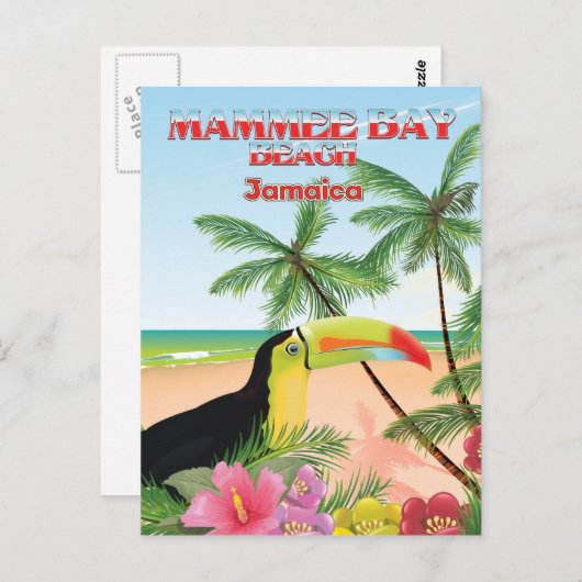 Mammee Bay Beach Jamaica-reisposter Briefkaart (Voorkant / Achterkant)
