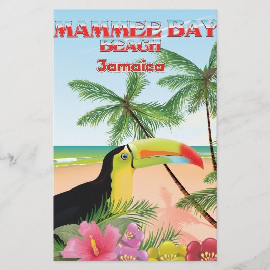 Mammee Bay Beach Jamaica reisposter Briefpapier (Voorkant)