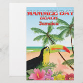 Mammee Bay Beach Jamaica reisposter Briefpapier (Voorkant / Achterkant)