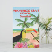 Mammee Bay Beach Jamaica reisposter Briefpapier (Staand voorkant)
