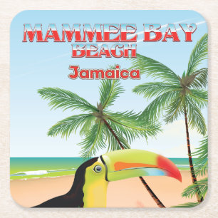 Mammee Bay Beach Jamaica reisposter Kartonnen Onderzetters