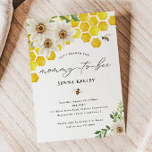 Mammie aan Bijen, Honey Bee & Daisies Baby shower Kaart