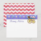 Mammie Advice Briefkaart met Salmon Pink Chevron (Voorkant / Achterkant)