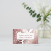 Mammie-afspeelkaart in Roos Gold en witte marmer Contactkaartje (Staand voorkant)