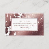 Mammie-afspeelkaart in Roos Gold en witte marmer Contactkaartje (Achterkant)