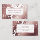 Mammie-afspeelkaart in Roos Gold en witte marmer Contactkaartje (Voorkant / Achterkant)