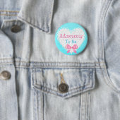 Mammie als blauw en roze Baby shower Button (In situ)