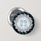 Mammie als Button blauw en zwart Baby shower (Voorkant /achterkant)