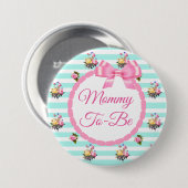 Mammie als Floral Chic Rozen Button (Voorkant /achterkant)
