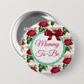 Mammie als Floral Chic Rozen Button (Voorkant /achterkant)