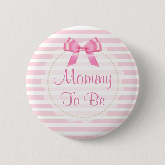 Mammie als roze Baby shower Button (Voorkant)