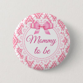 Mammie als roze Bow Lacey Baby shower Button