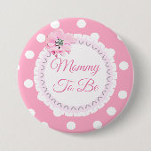 Mammie als roze witte polaire stier Button (Voorkant)
