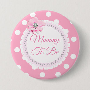 Mammie als roze witte polaire stier Button