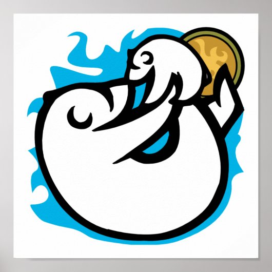 mammie & baby polair beer poster (Voorkant)