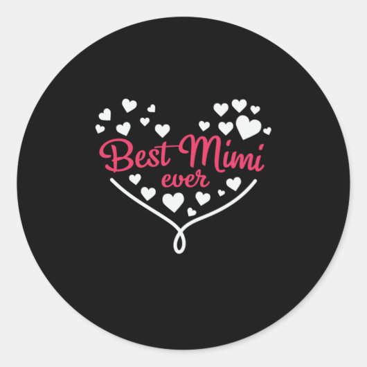 Mammie Art Best Mimi Ever Ronde Sticker (Voorkant)