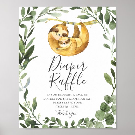 mammie Baby Baby shower luier Raffle Sign Poster (Voorkant)