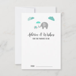 Mammie Baby Elephant met Clouds Advice Kaarten