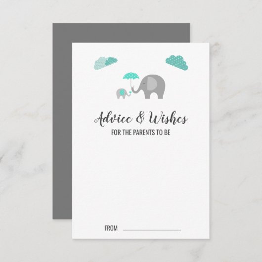 Mammie Baby Elephant met Clouds Advice Kaarten (Voorkant / Achterkant)