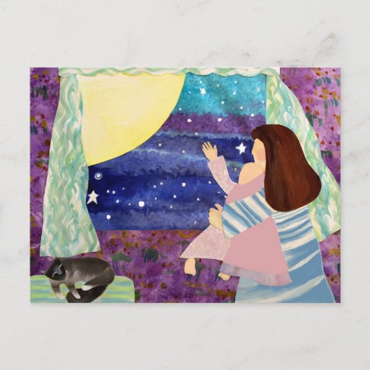 Mammie Baby Moon Night SOngs Briefkaart (Voorkant)