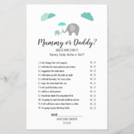 Mammie Baby olifant met wolken Mummy/papa Game Flyer