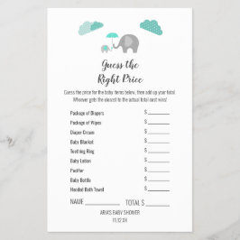 Mammie Baby olifant wolkt het juiste prijsspel Flyer