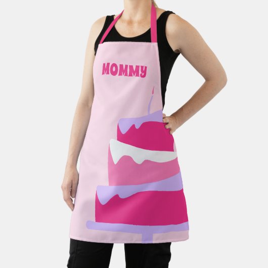 Mammie Baker Cute Cake Pink Paars Schort (Insitu)