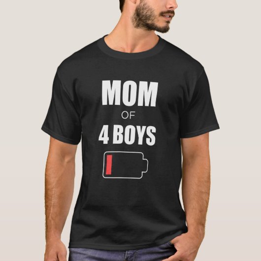 Mammie Batterij Moederdag van 4 jongens T-shirt (Voorkant)