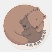 Mammie Beer Hugging Baby Beer Cub Ronde Sticker (Voorkant)