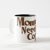 mammie-behoeften-koffie-logo tweekleurige koffiemok (Voorkant links)